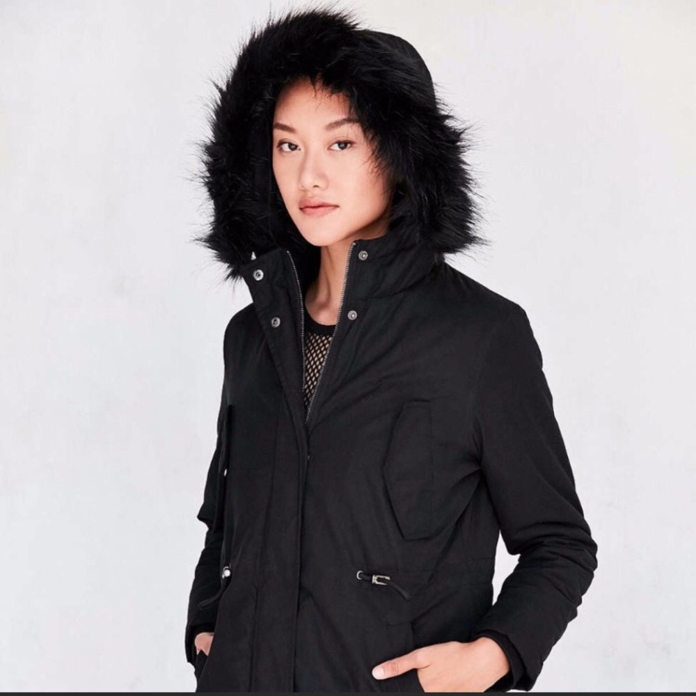 Urban Outfitters Fur Lined Parka Coat